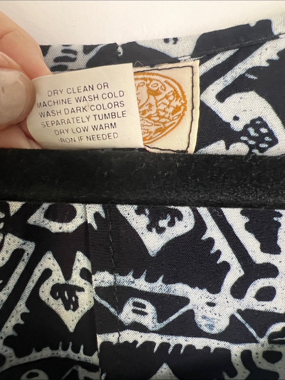 VTG NOA NOA Hawaii Medium Black White Batik Pattern Layered Handmade Maxi Dress - Picture 10 of 10
